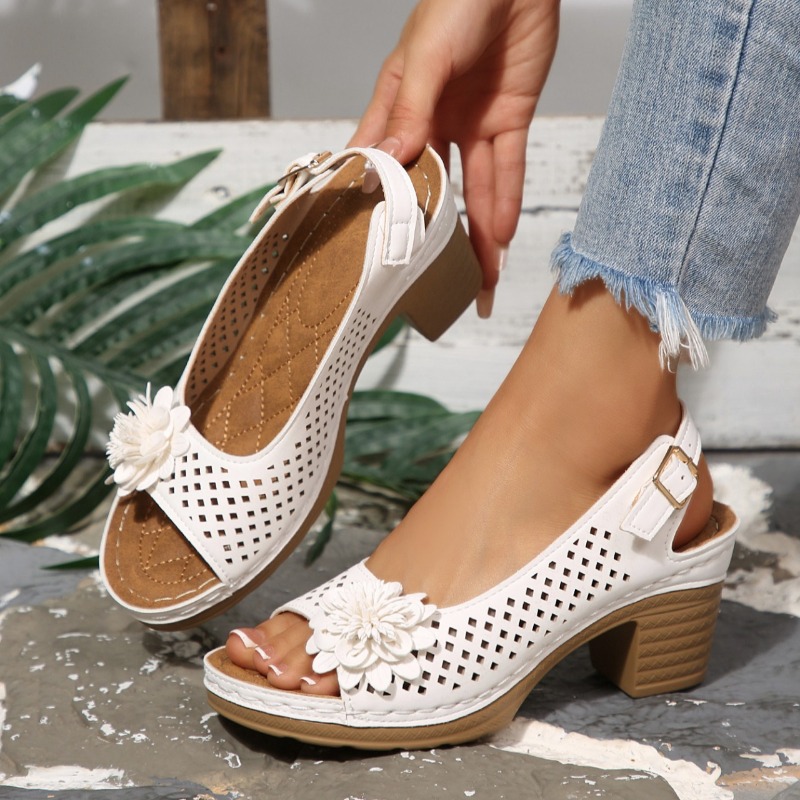 Ankle Strap Heels - 여성 청키 힐 샌들 여름 2026