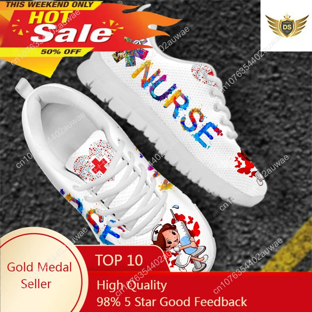 Women'S Shoes Nursing - 귀여운 병원 만화 간호사 패턴 운동화