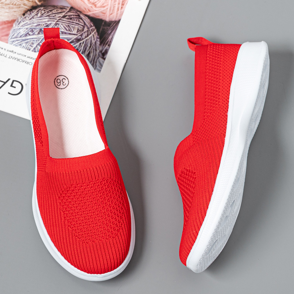Women Shoes Skechers - 여성용 니트 양말 운동화, 슬립온 신발,