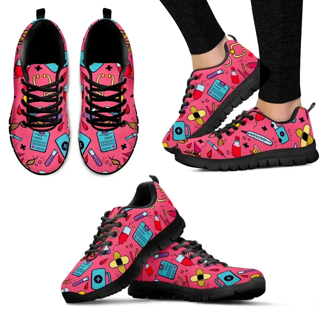 Women'S Shoes Nursing - 다크 핑크 응급 처치 의료용 프린팅