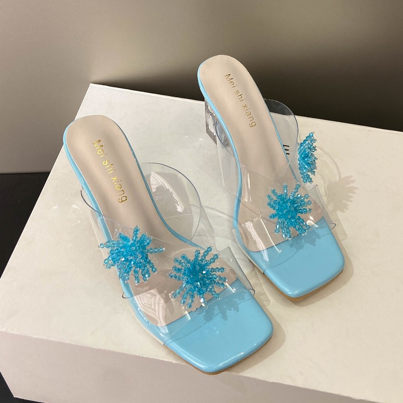 Ankle Strap Heels - 새로운 여성 하이힐 워터 다이아몬드 플라워