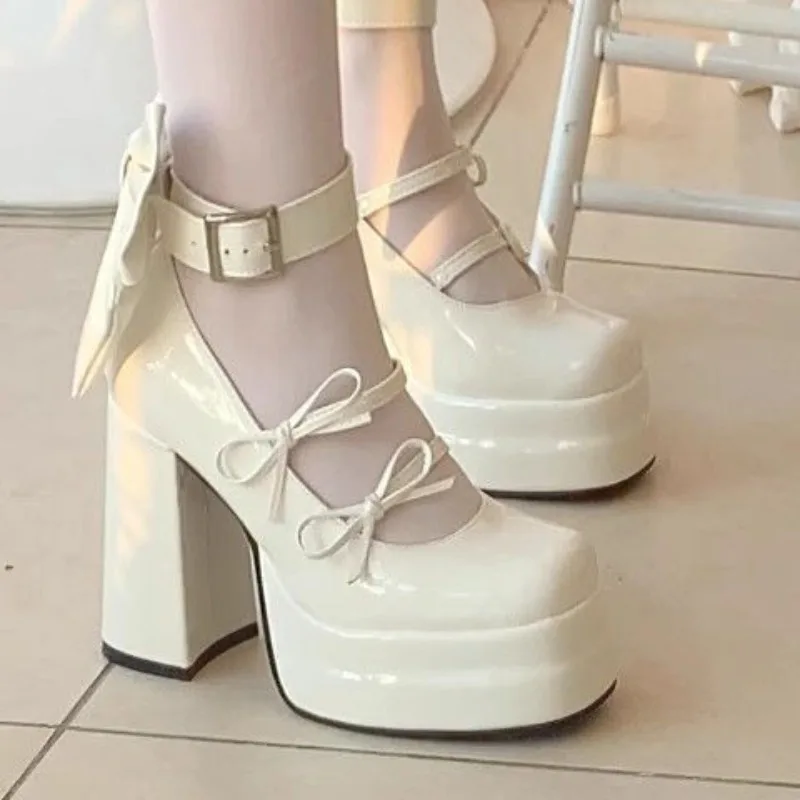 두꺼운 밑창 여성 레트로 패션 메리 제인 슈즈 우아한  - Women'S Shoes Water Resistant 리뷰 및 가격
