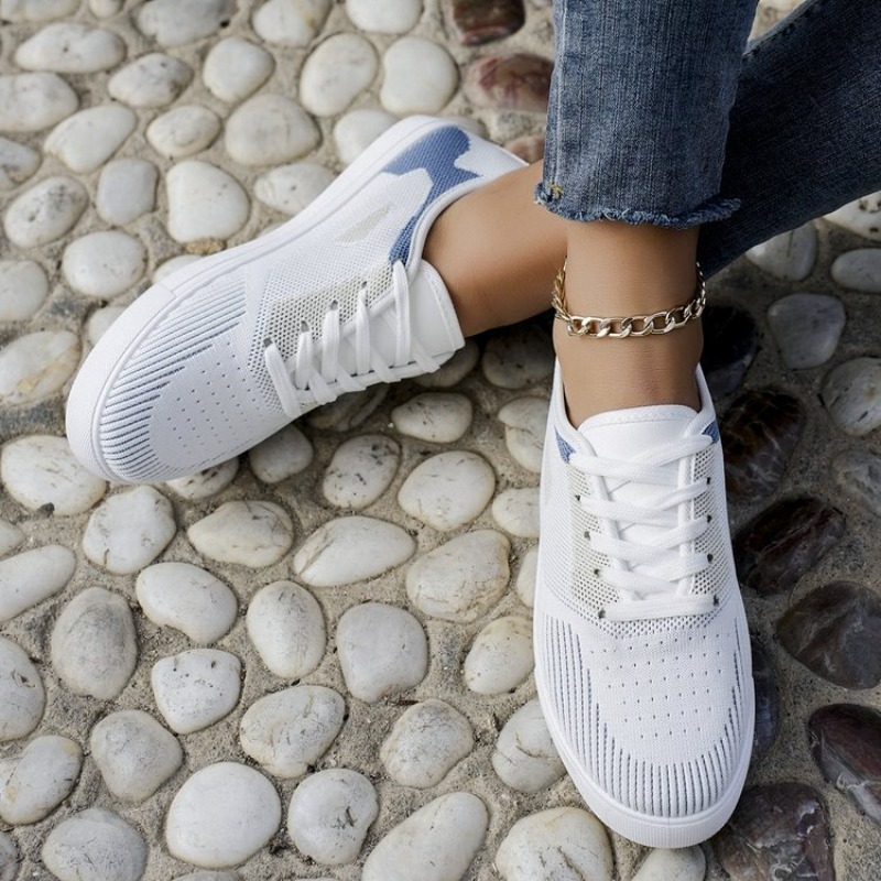 여성 캐주얼 스니커즈 우븐룩 레이스업 플랫 슈즈 데일리 - Women'S Shoes For Tennis 리뷰 및 가격