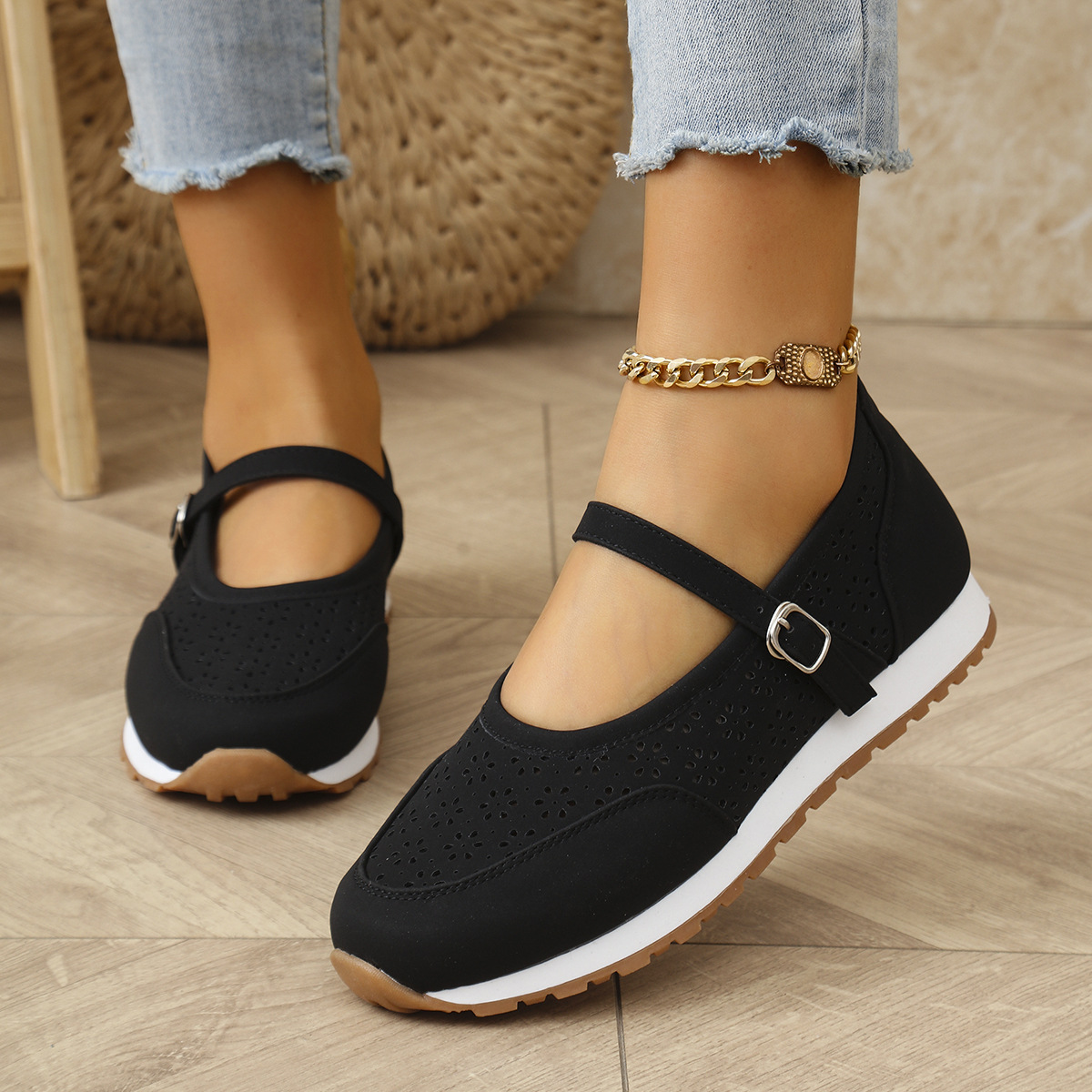 여성용 천공 운동화 여름 통기성 캐주얼 신발 라운드 발 - Women Shoes Us To Eu 리뷰 및 가격