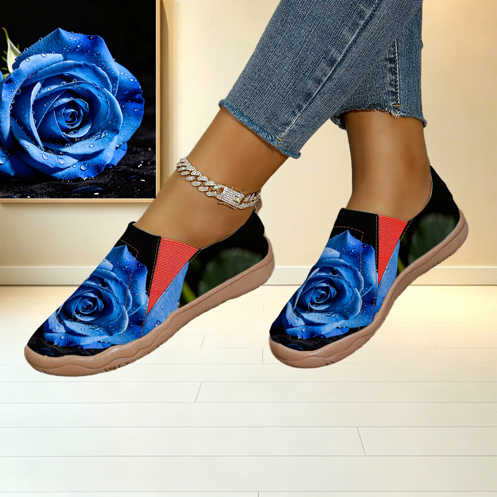 여성용 와이드 토 박스 다크 나이트 블루 로즈 물방울  - Women'S Shoes With Wide Toe Box 리뷰 및 가격