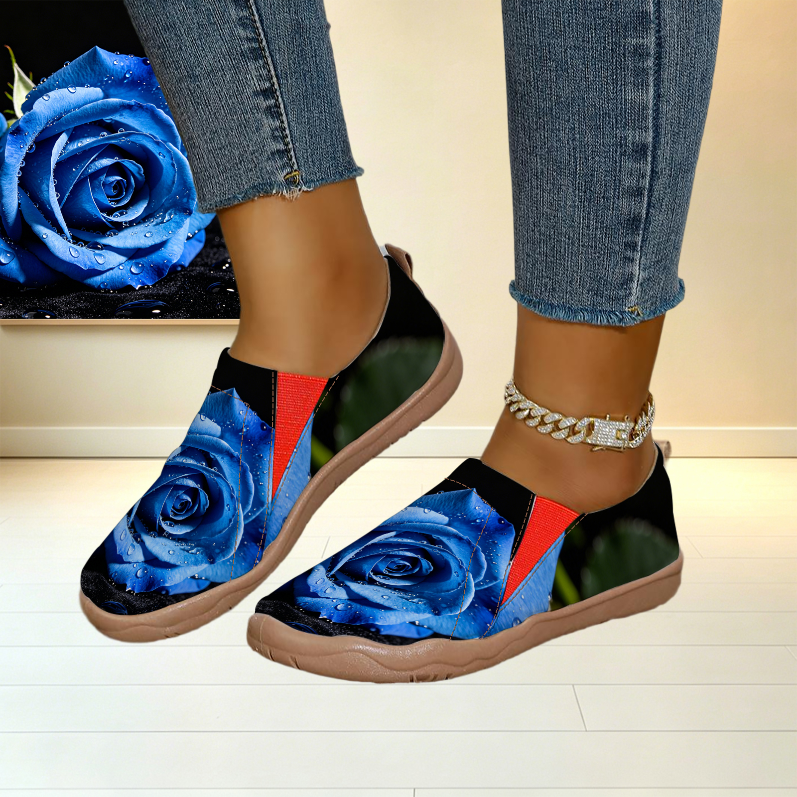 여성용 와이드 토 박스 다크 나이트 블루 로즈 물방울  - Women'S Shoes With Wide Toe Box 리뷰 및 가격