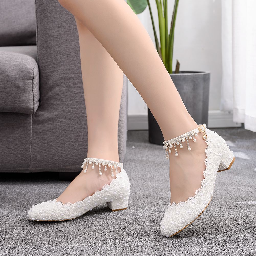 여성용 클로즈드 토 로우 청키 힐 펌프스 앵클 스트랩  - Ankle Strap Heels 리뷰 및 가격