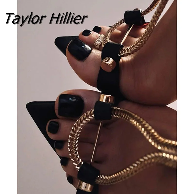 오픈 토 하이힐 샌들, 금속 장식 뾰족한 토 샌들, 파 - Platform Mule Heel 리뷰 및 가격