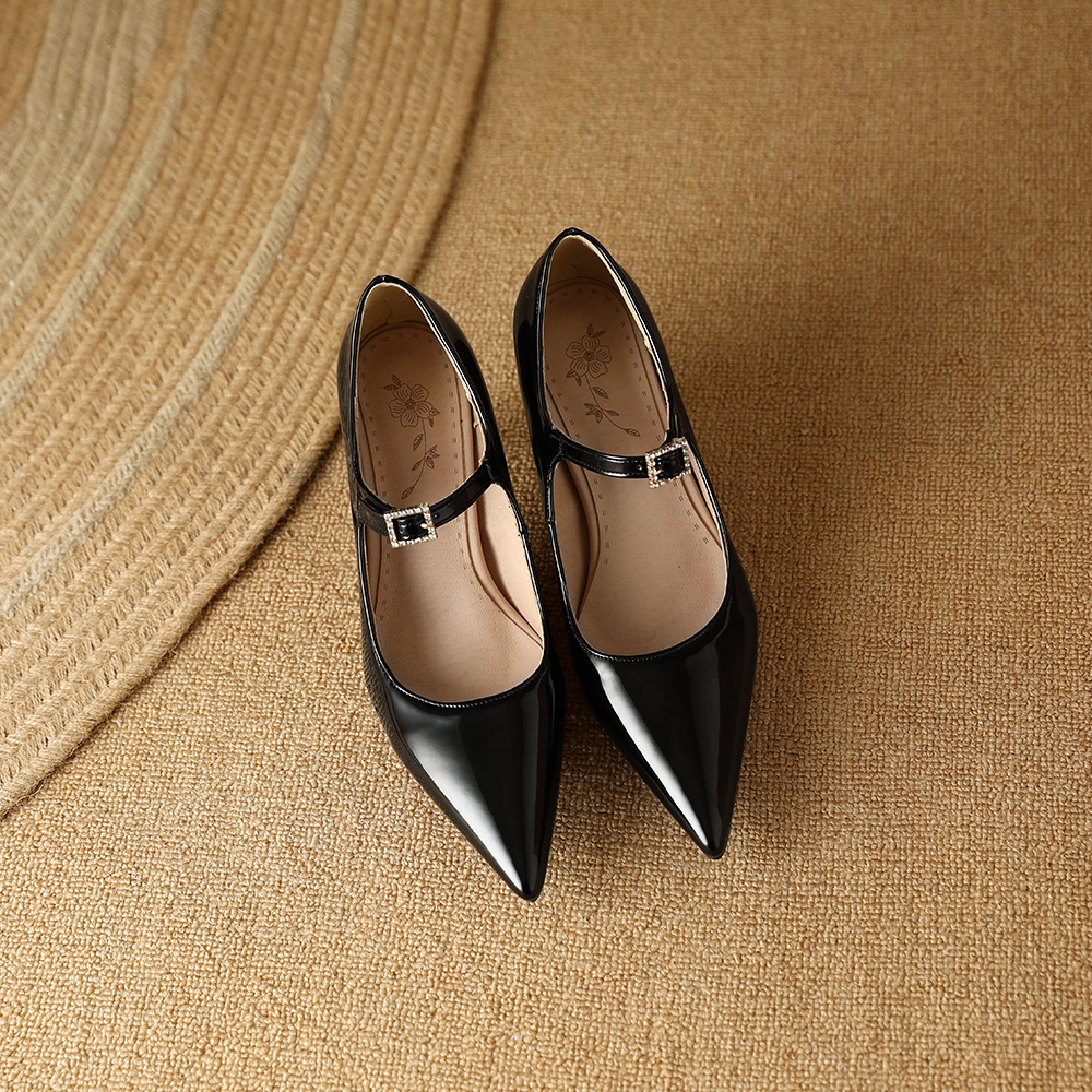 새로운 봄 광택 블랙 레드 여성 펌프스 뾰족한 앞코 7 - Women'S Shoes In Size 12 리뷰 및 가격
