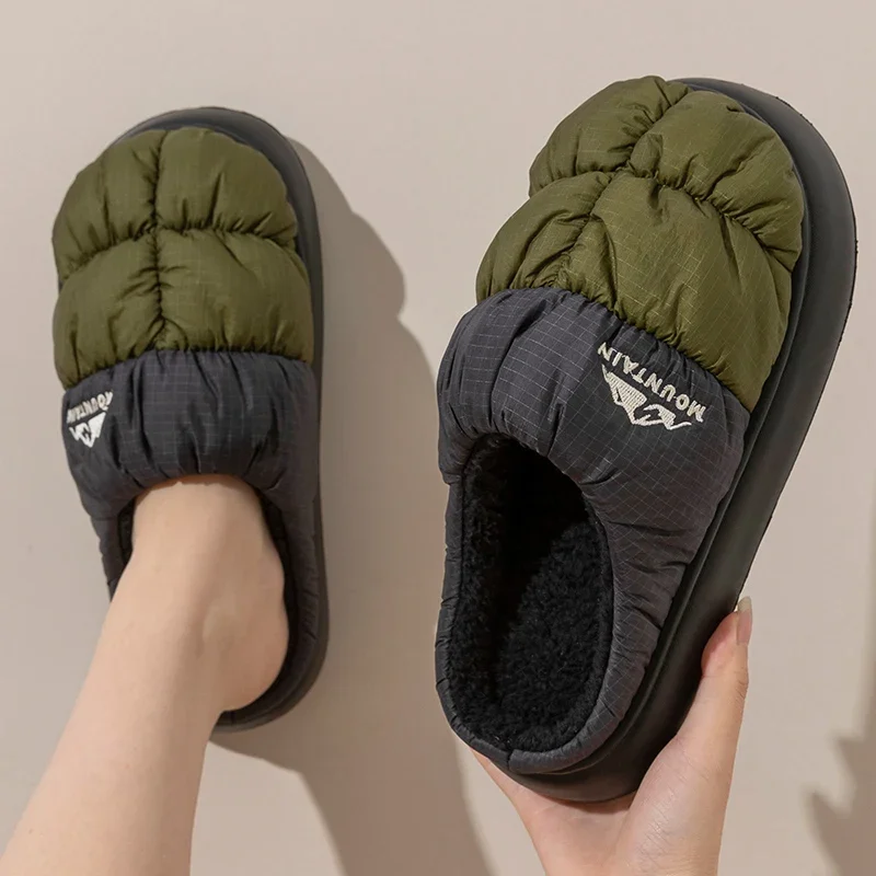 긴 플러시 두꺼운 따뜻한 겨울 슬리퍼 여성 방수 다운  - Women'S Shoes Water Resistant 리뷰 및 가격