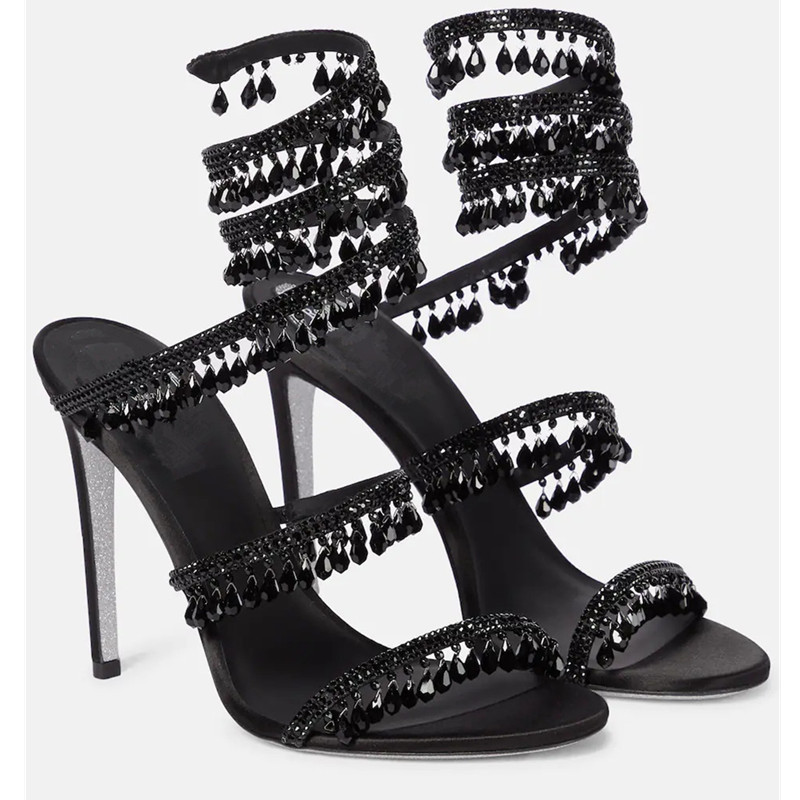 2026 여성용 하이힐 새로운 라인스톤 샌들 패션 태슬 - Ankle Strap Heels 리뷰 및 가격