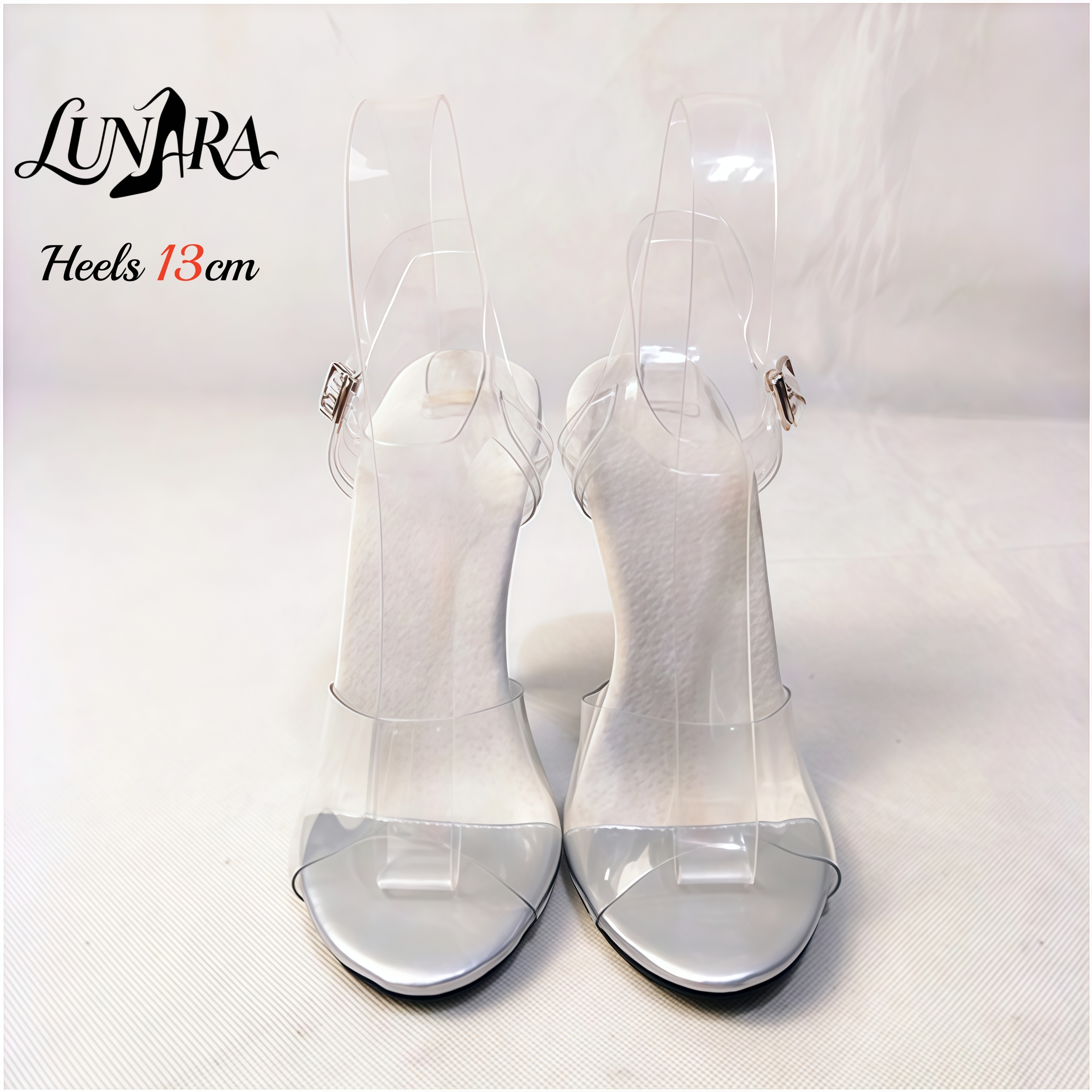 13cm 투명 PVC 하이힐 샌들 실버 PU 토캡 오픈 - Ankle Strap Heels 리뷰 및 가격