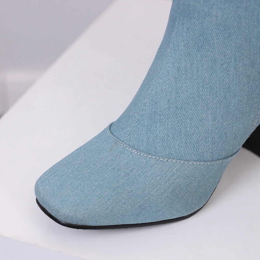 새로운 겨울 블랙 블루 여성 니하이 라이딩 부츠 핫 라 - Women'S Shoes In Size 12 리뷰 및 가격