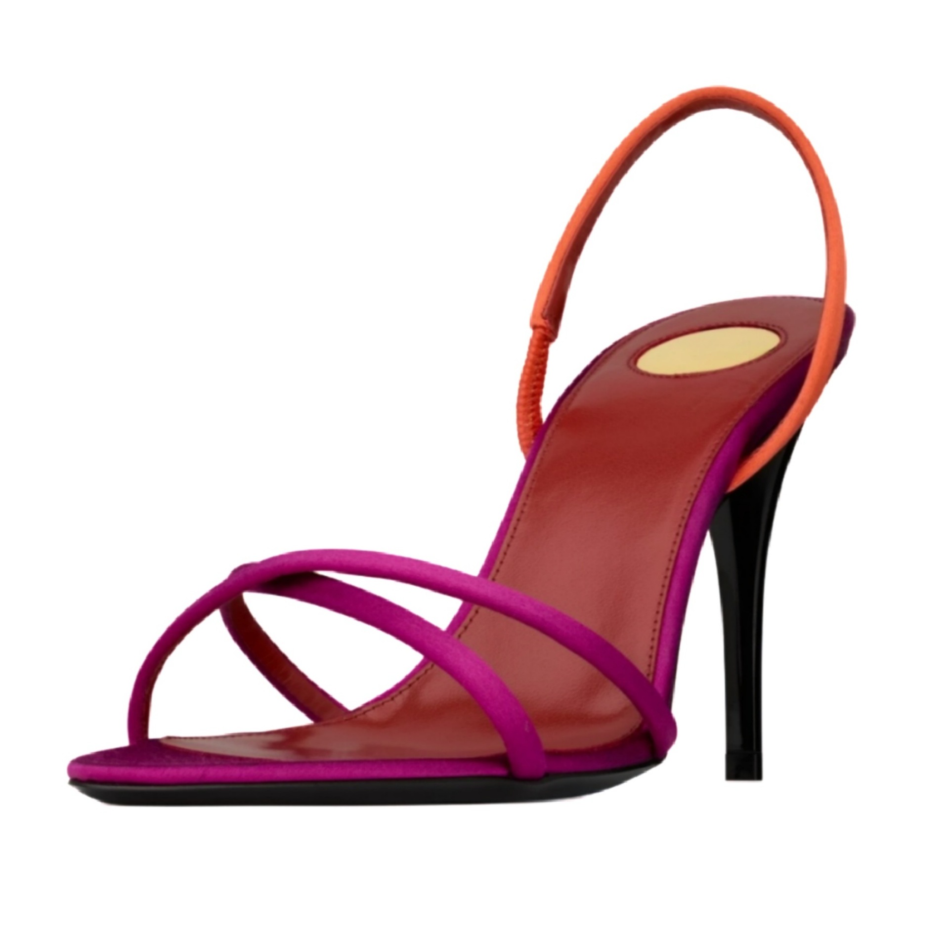 여성용 컬러 블록 새틴 크리스크로스 스트랩 슬링백 스틸 - Platform Mule Heel 리뷰 및 가격
