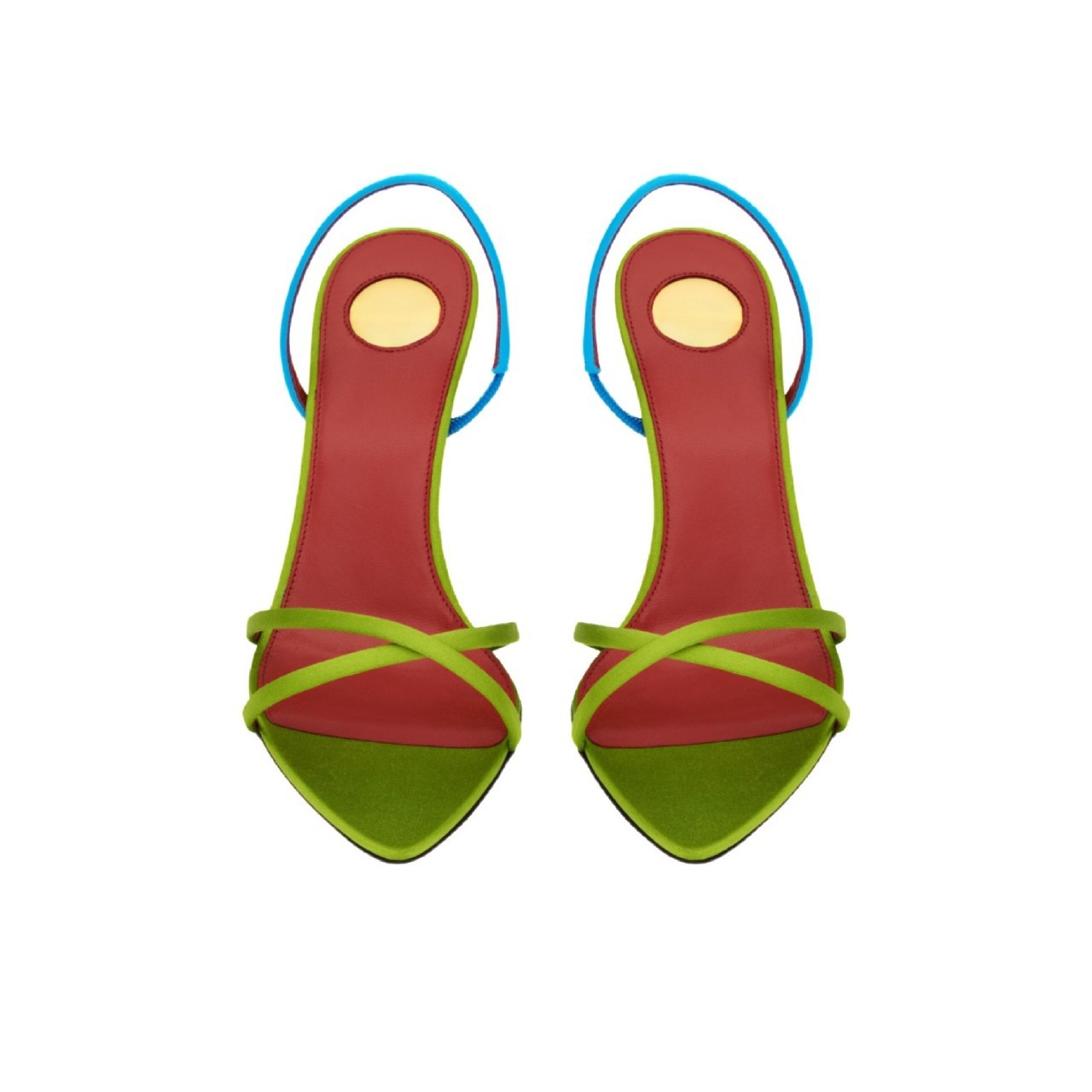 여성용 컬러 블록 새틴 크리스크로스 스트랩 슬링백 스틸 - Platform Mule Heel 리뷰 및 가격