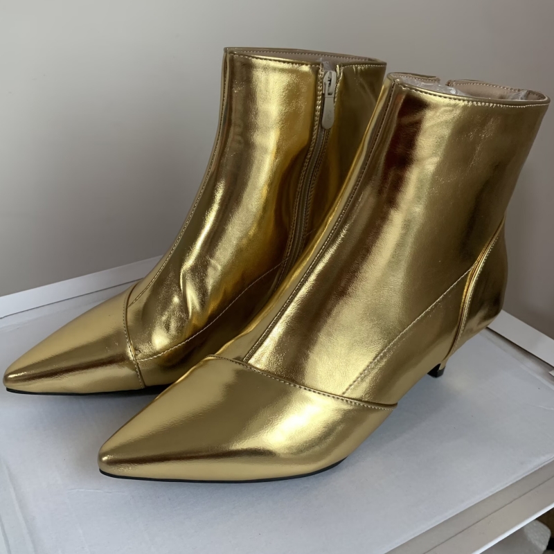 우아한 여성용 앵클 부츠, 럭셔리 골드 실버 짧은 부츠 - Women'S Shoes In Size 12 리뷰 및 가격