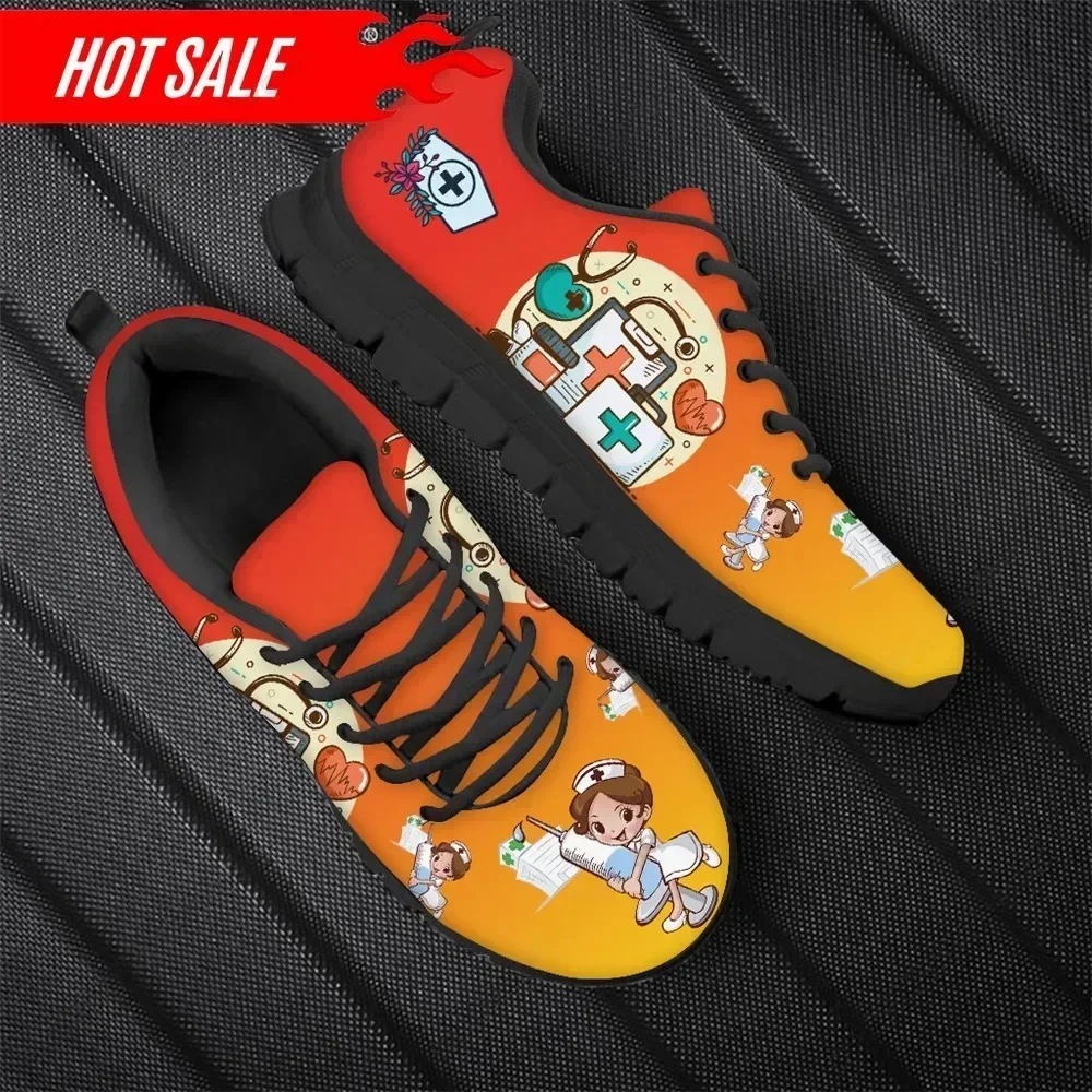 그라디언트 만화 간호사 의학 패턴 여성 캐주얼 스니커즈 - Women'S Shoes Nursing 리뷰 및 가격