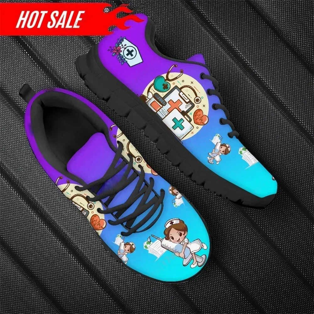 그라디언트 만화 간호사 의학 패턴 여성 캐주얼 스니커즈 - Women'S Shoes Nursing 리뷰 및 가격