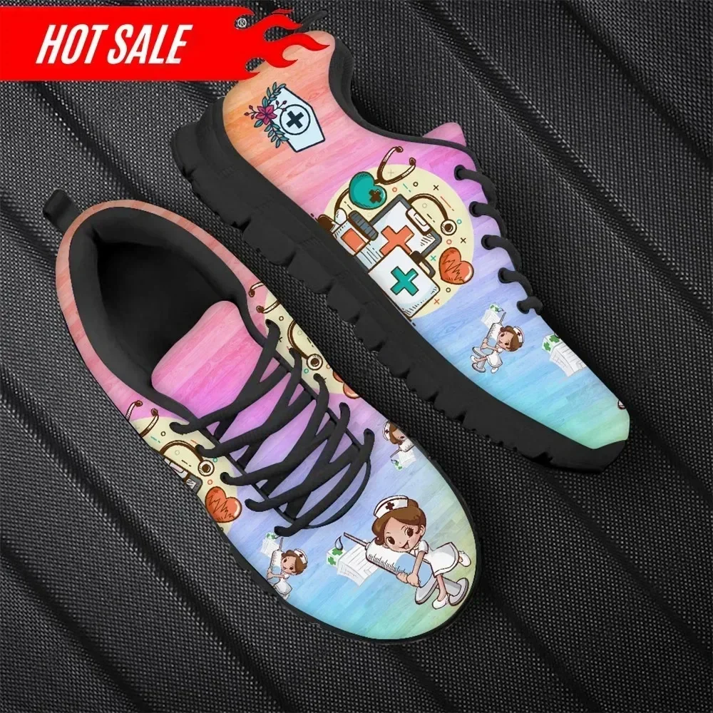 그라디언트 만화 간호사 의학 패턴 여성 캐주얼 스니커즈 - Women'S Shoes Nursing 리뷰 및 가격