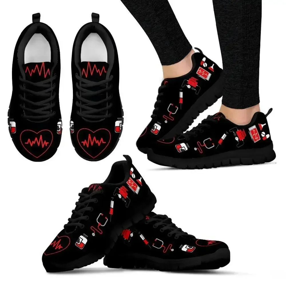 신발 여성 플랫 슈즈 패션 디자인 간호사 하트 프린트  - Women'S Shoes Nursing 리뷰 및 가격