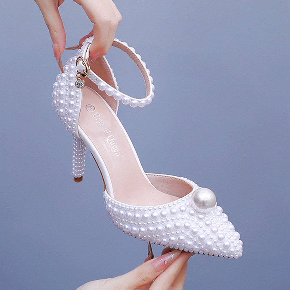 진주 장식 하이힐 여성용 포인티드 토 샌들 스틸레토 이 - Platform Mule Heel 리뷰 및 가격