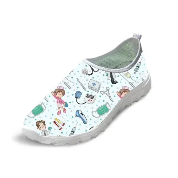여름 여성 슬립온 플랫 슈즈 간호 패턴 통기성 여성 스 - Women'S Shoes Nursing 리뷰 및 가격