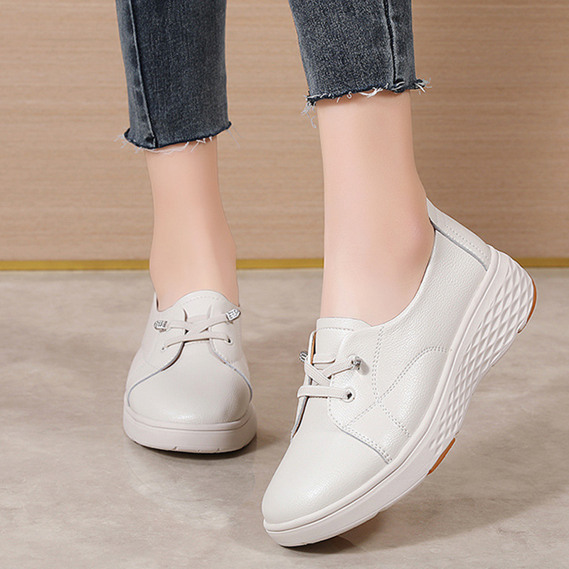 봄 가을 여성 작업용 편안한 흰색 신발 두꺼운 굽 플랫 - Women'S Shoes Nursing 리뷰 및 가격