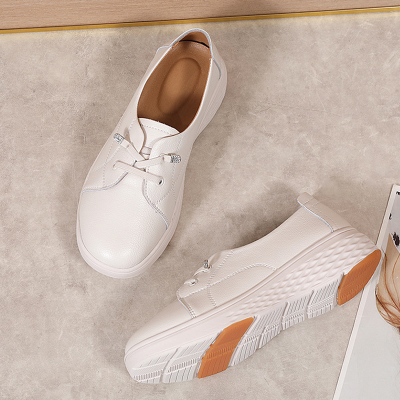 봄 가을 여성 작업용 편안한 흰색 신발 두꺼운 굽 플랫 - Women'S Shoes Nursing 리뷰 및 가격
