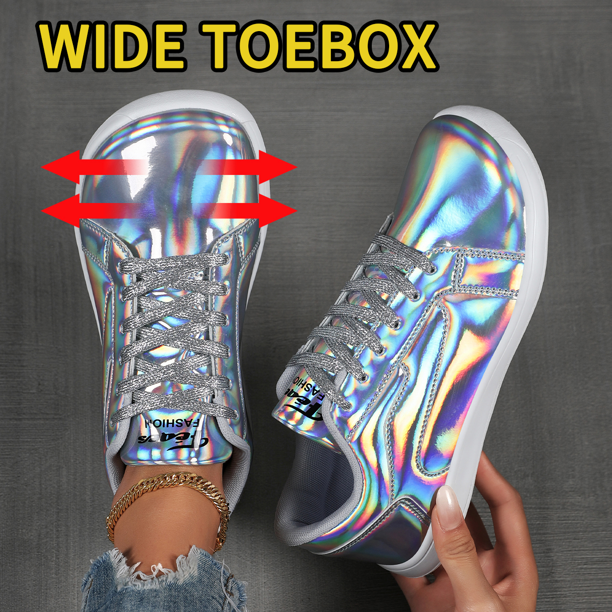 여성용 무지개빛 와이드 토 박스 스니커즈 레이스업 플랫 - Women'S Shoes With Wide Toe Box 리뷰 및 가격