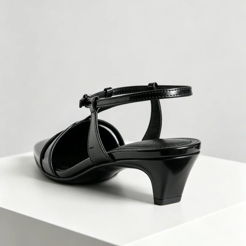 페이턴트 가죽 키튼 힐 여성 펌프스 섹시한 뾰족한 앞코 - Ankle Strap Heels 리뷰 및 가격