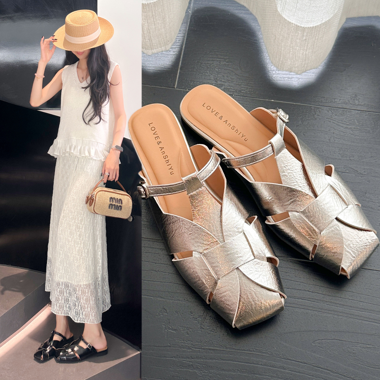 프랑스 스타일 여성용 직조 뮬 2026 여름 스퀘어 토 - Women Shoes Us To Eu 리뷰 및 가격