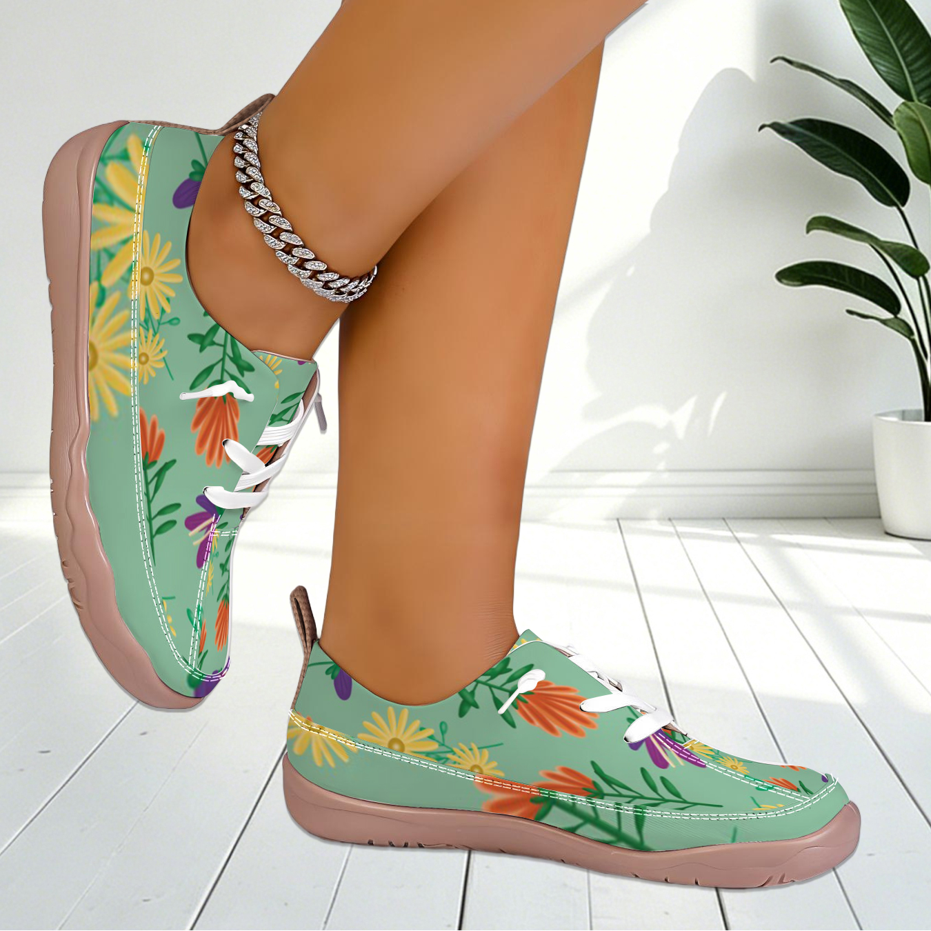 캐주얼 슈즈 플로럴 프린트 와이드 토 박스 플랫 구조  - Women'S Shoes With Wide Toe Box 리뷰 및 가격