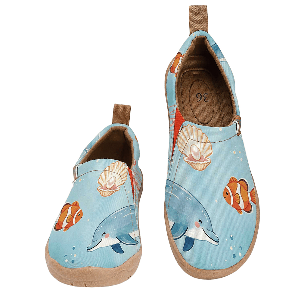 여성용 와이드 토 박스 귀여운 돌고래 해양 생물 프린트 - Women'S Shoes With Wide Toe Box 리뷰 및 가격
