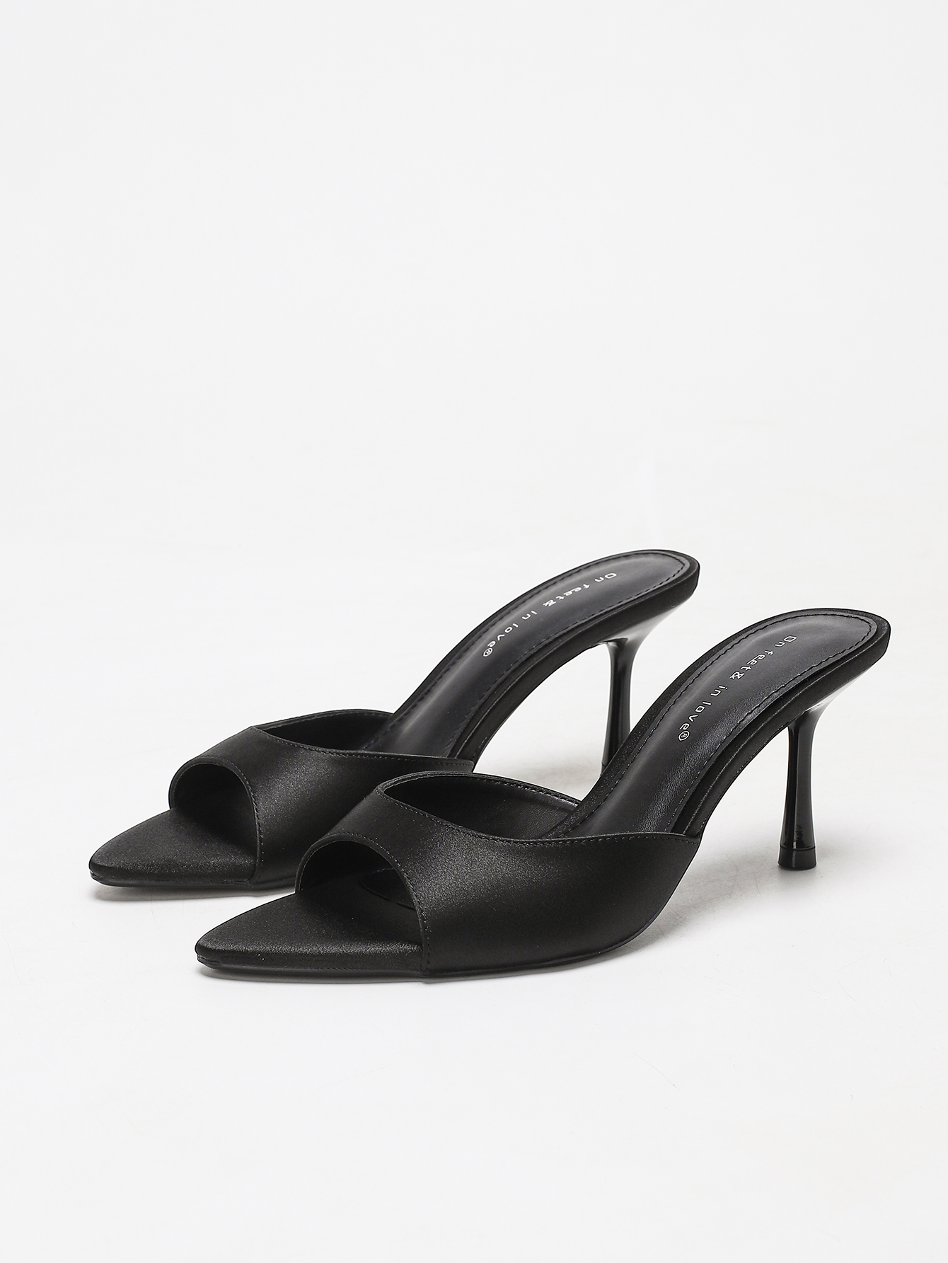 여성용 새틴 포인티드 토 스틸레토 힐 뮬, 슬립온 오픈 - Platform Mule Heel 리뷰 및 가격