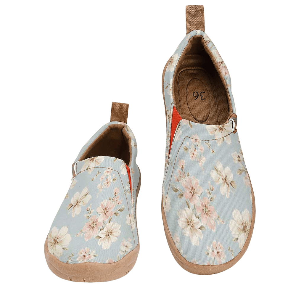 여성용 와이드 토 박스 라이트 블루 벚꽃 꽃무늬 슬립온 - Women'S Shoes With Wide Toe Box 리뷰 및 가격