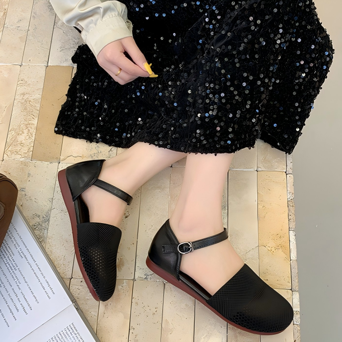 2025년 봄 여름 여성용 메쉬 샌들, 패션 플랫 낮은 - Ankle Strap Heels 리뷰 및 가격