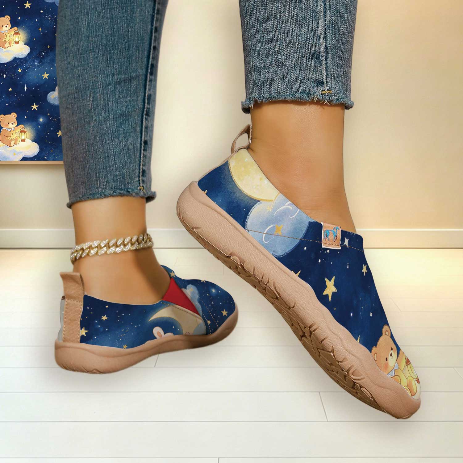 여성용 와이드 토 박스 별이 빛나는 하늘 달 곰 토끼  - Women'S Shoes With Wide Toe Box 리뷰 및 가격