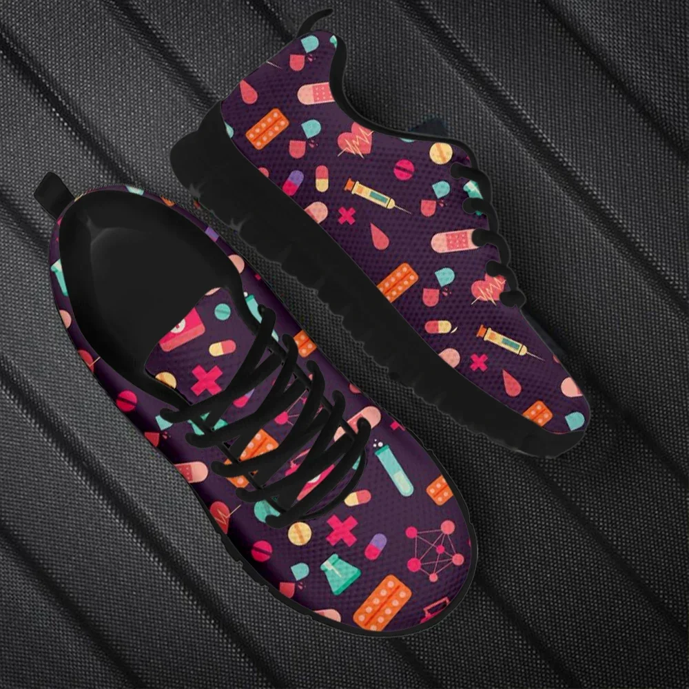 봄 간호사 플랫 슈즈 여성 귀여운 만화 간호사 프린트  - Women'S Shoes Nursing 리뷰 및 가격