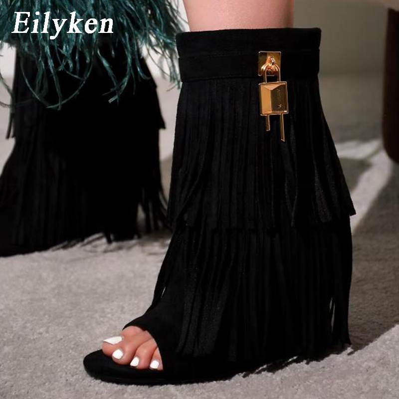 Eilyken 디자이너 프린지 웨지 부츠 샌들 여성 하 - Women Shoes Zipper 리뷰 및 가격