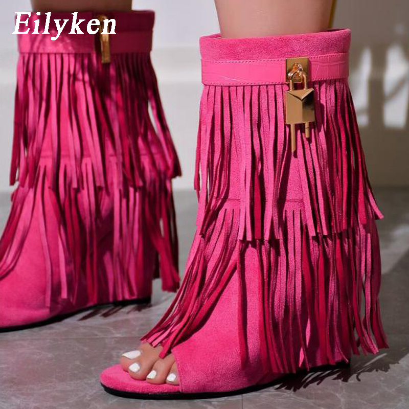 Eilyken 디자이너 프린지 웨지 부츠 샌들 여성 하 - Women Shoes Zipper 리뷰 및 가격