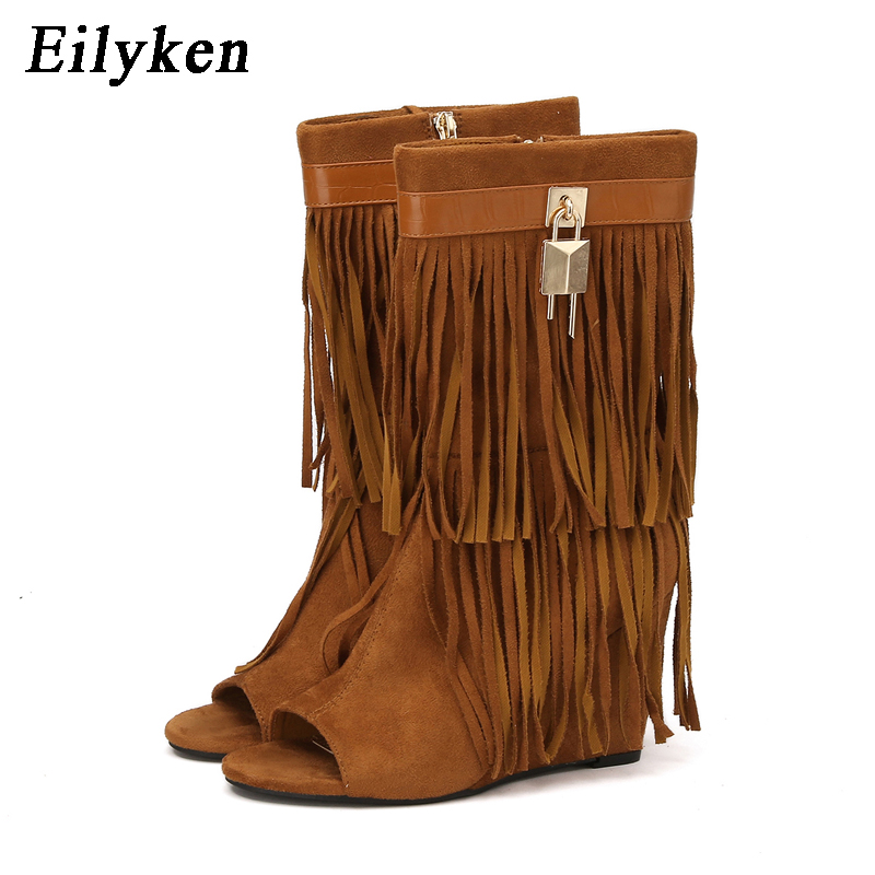 Eilyken 디자이너 프린지 웨지 부츠 샌들 여성 하 - Women Shoes Zipper 리뷰 및 가격